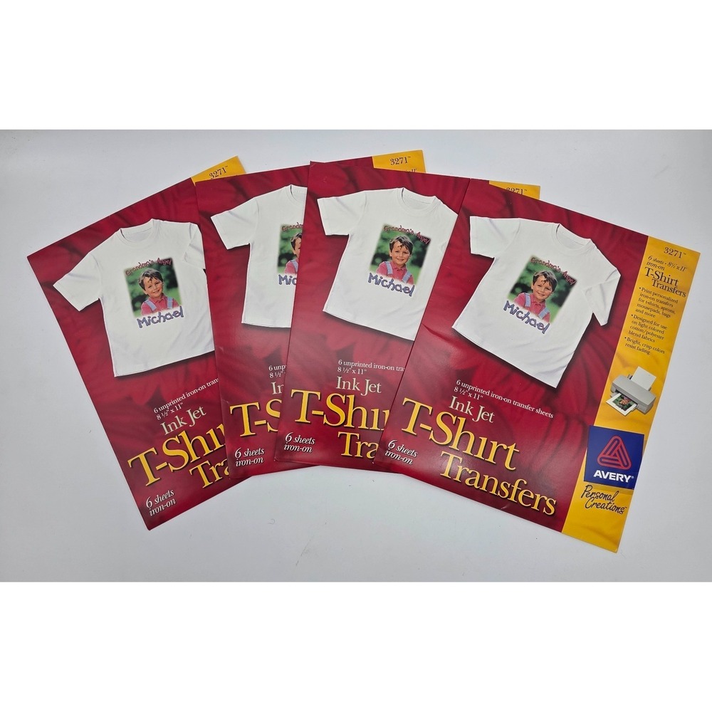 Avery T-shirt‎ Transfers for Inkjet Printers 3271 8.5" x 11" 24 Sheets